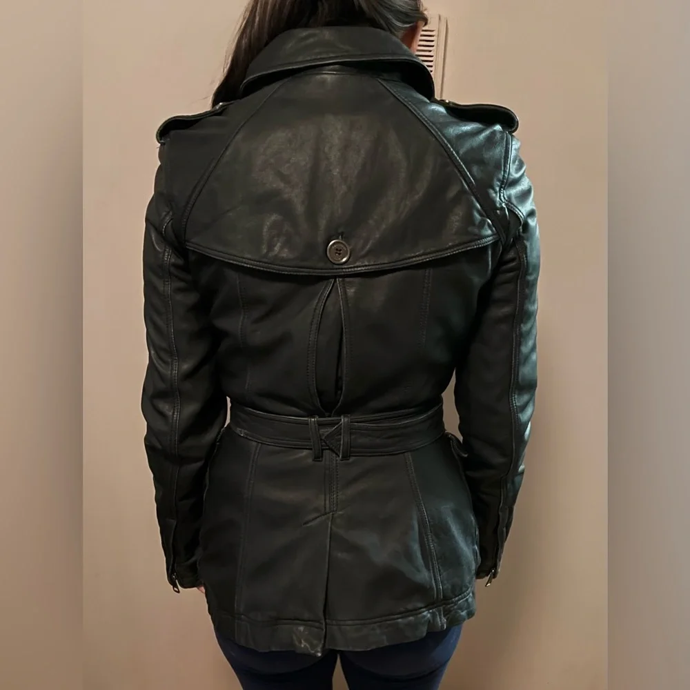 Burberry Black Leather Coat - Picture 7 of 14